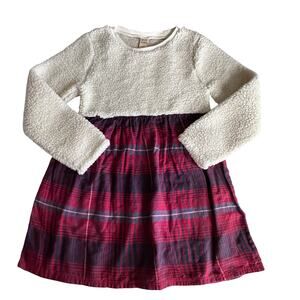 Harper Canyon Girl's Sherpa Top Plaid Skirt Dress - Size 3
